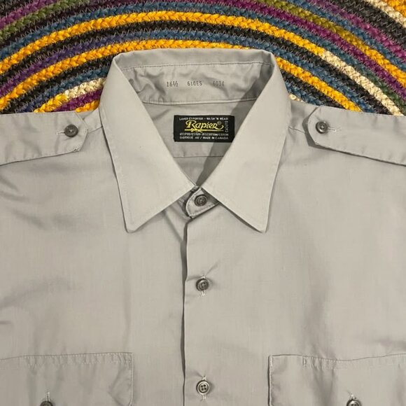 Pilot-style shirt in steel grey - made in 🇨🇦 - Picture 7 of 7